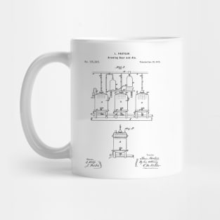 Beer Patent - Brewing Beer Art - Black And White Mug